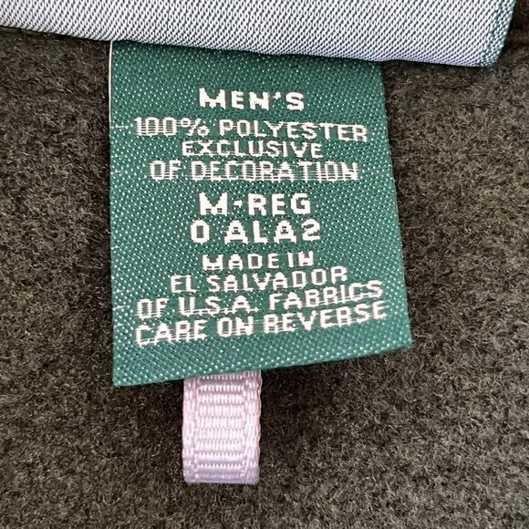 LL Bean Men's Full Zip Fleece Jacket Green Size Medium M Vintage Pockets 0 ALA-2 - Picture 9 of 10